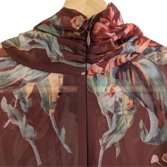 Keepsake The Label Unravel Midi Dress in Chocolate Lily Floral, Size 8 - Picture 7 of 13